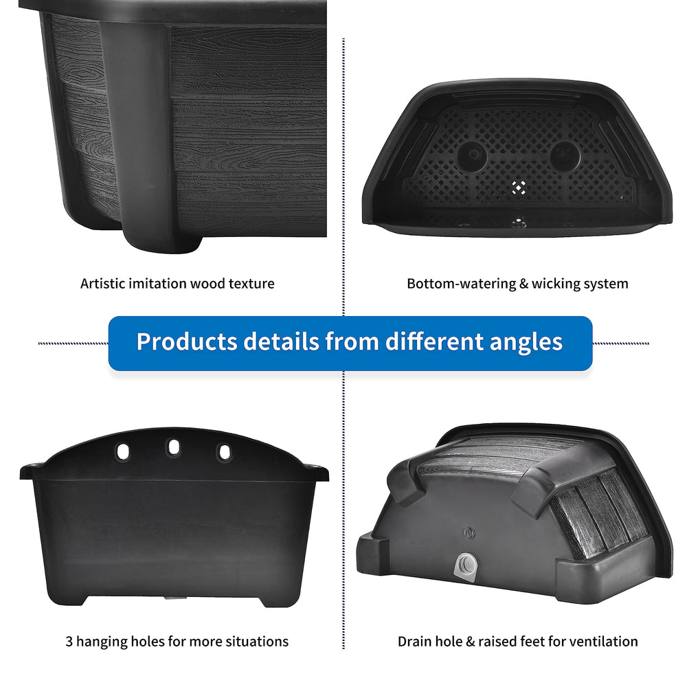 ORIMERC visible wicking system detail demonstrating self-watering convenience