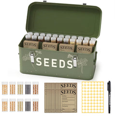 Orionstar metal box front view showing vintage finish and botanical motif for stylish storage