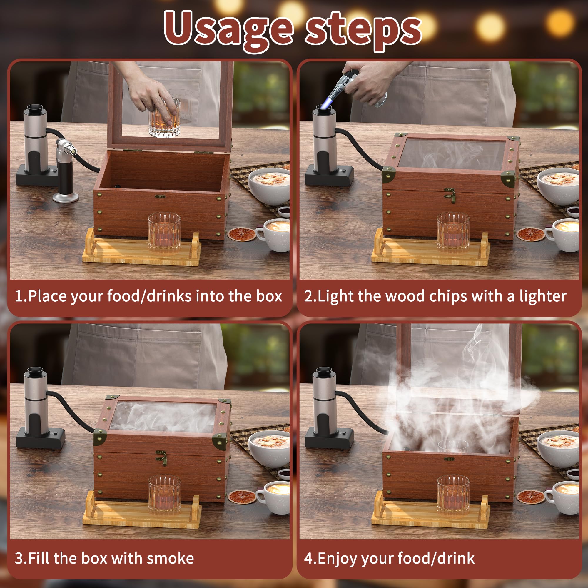 Orionstar triple-flame torch in hand igniting chips for consistent smoke generation benefit