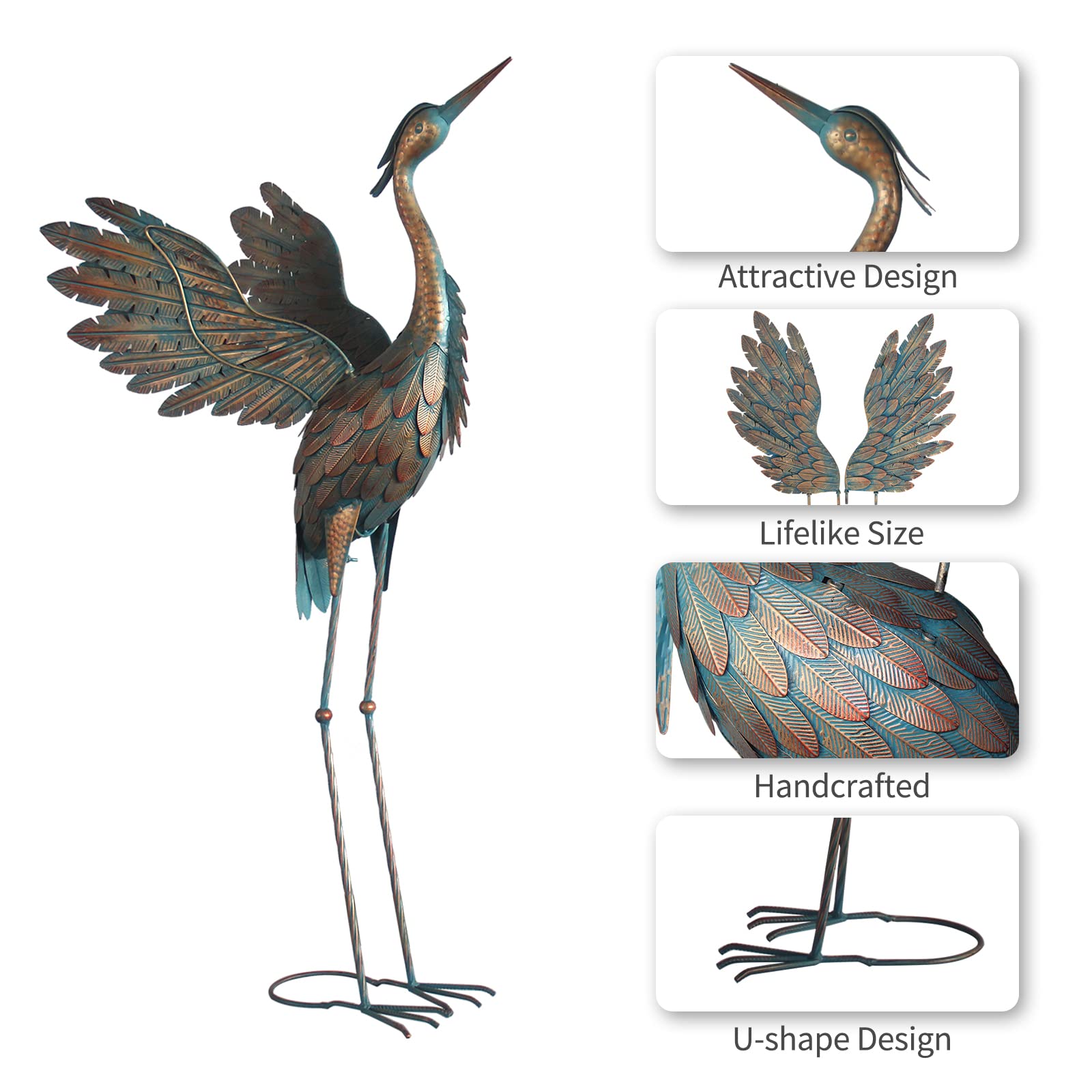 Oritty cranes flanking an entryway delivering vintage copper elegance