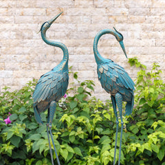 Oritty standing crane profile creates a vertical garden focal point