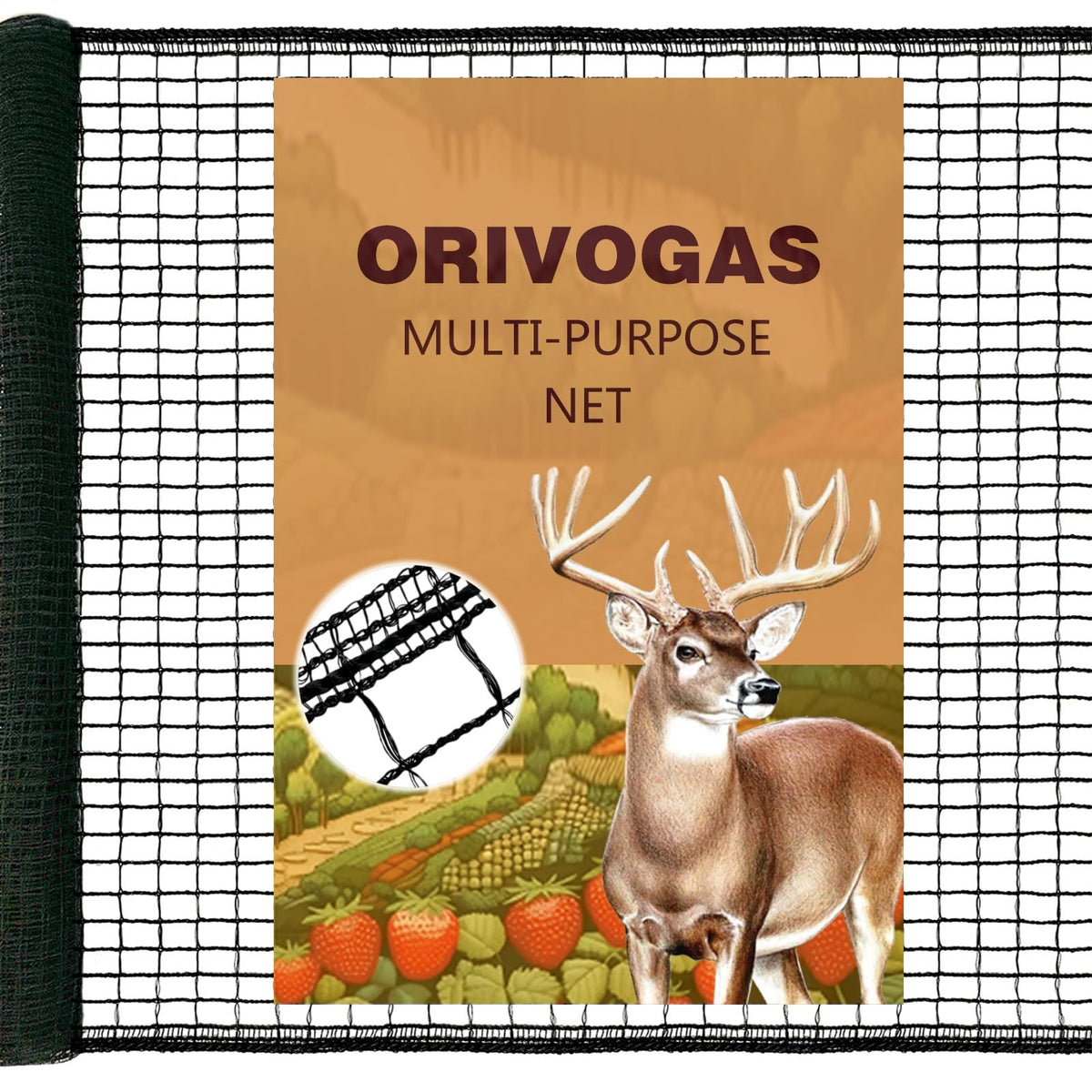 ORIVOGAS front view of full rolled fence showing size and packaging benefit