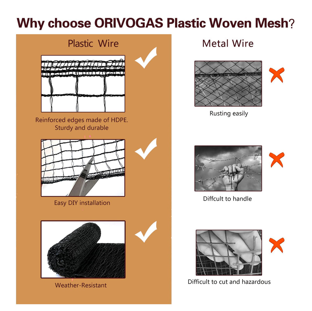 ORIVOGAS rolled-up fence compact for storage showing portability benefit