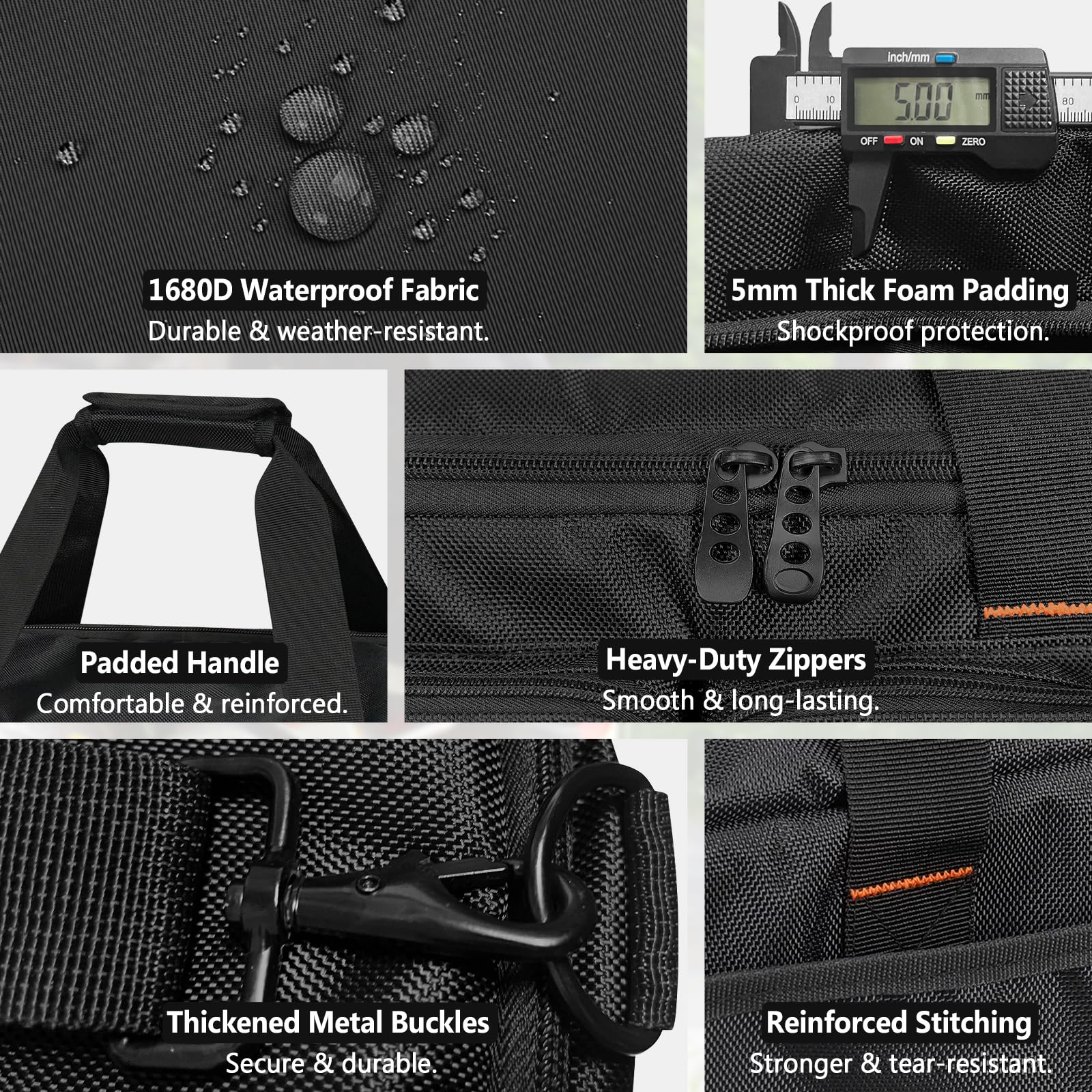 ORKELS reinforced non-slip feet detail keeping bag elevated and stable on ground