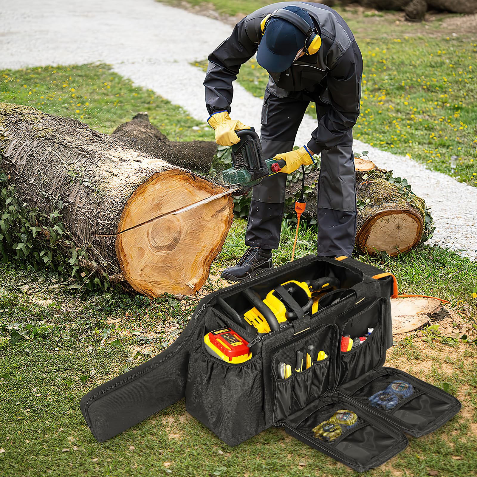 ORKELS padded shoulder strap and handle for comfortable carrying on jobs