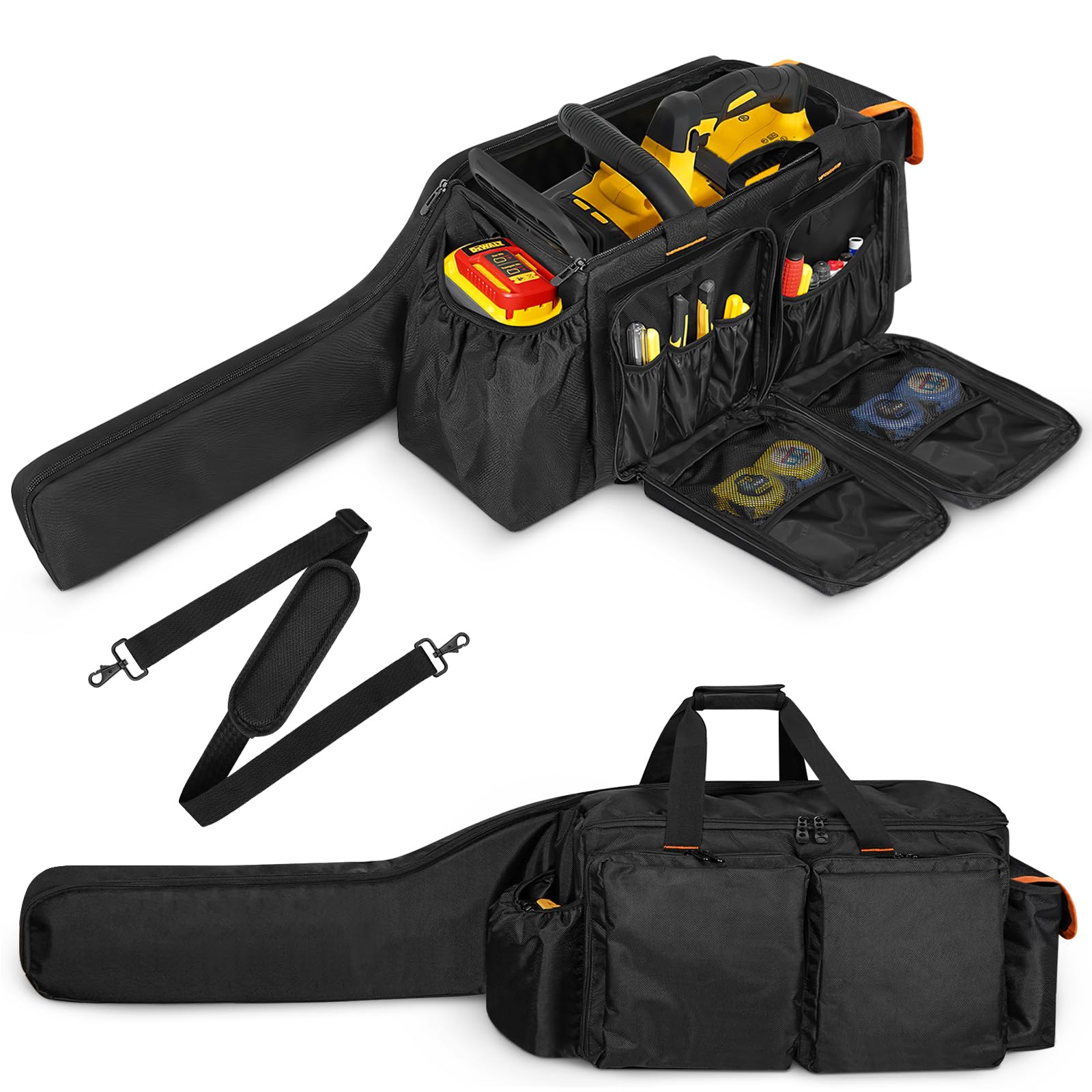 ORKELS front view of bag showing compartments and durable build for organized transport
