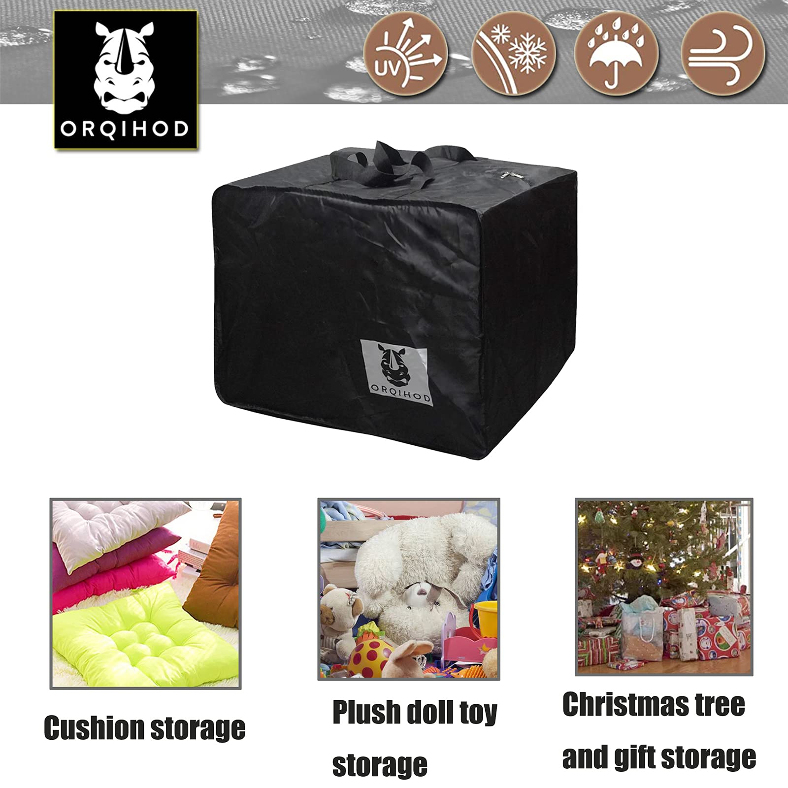 Orqihod bag placed on a garage shelf for organized storage