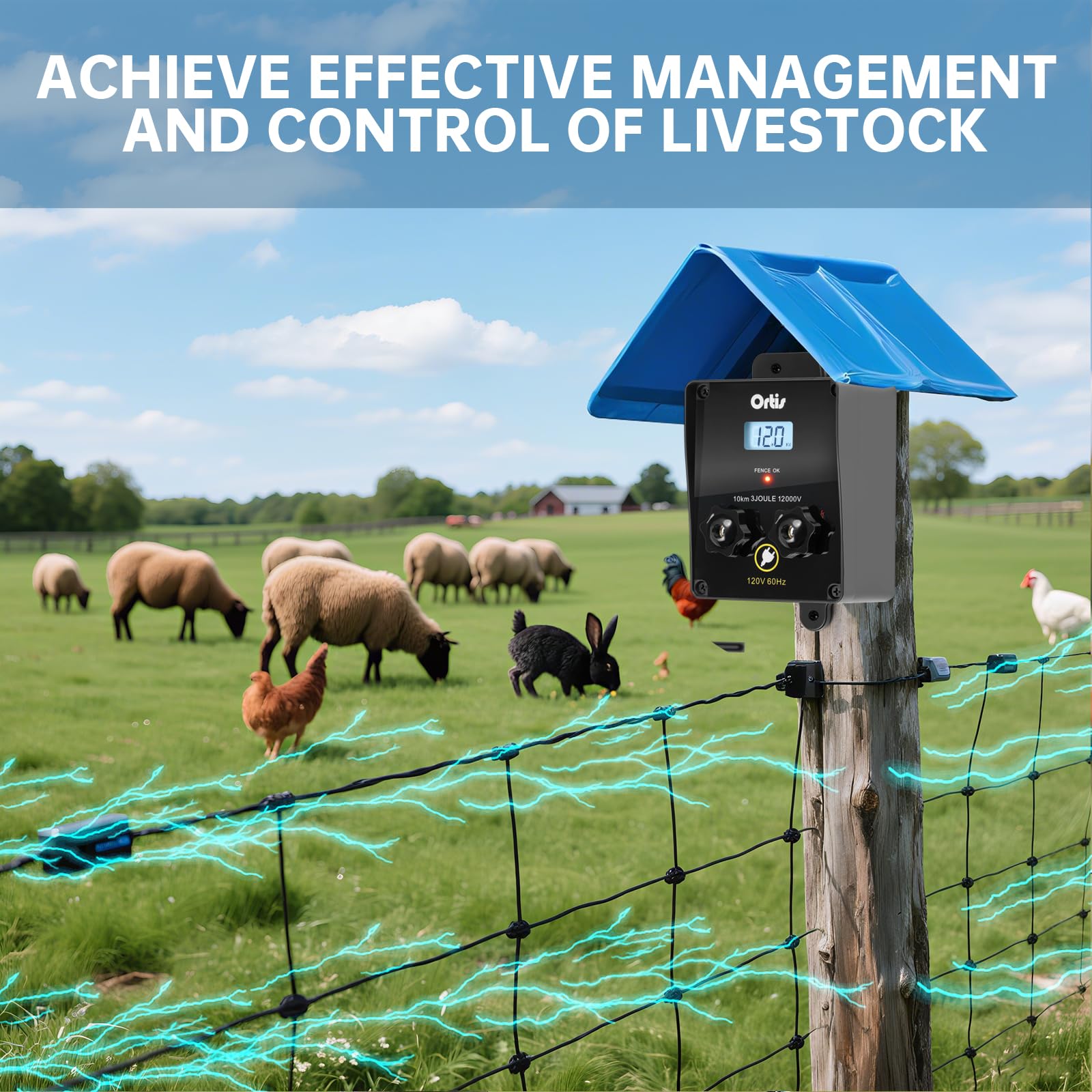 Ortis protecting garden perimeter with visible fence and crop preservation benefit