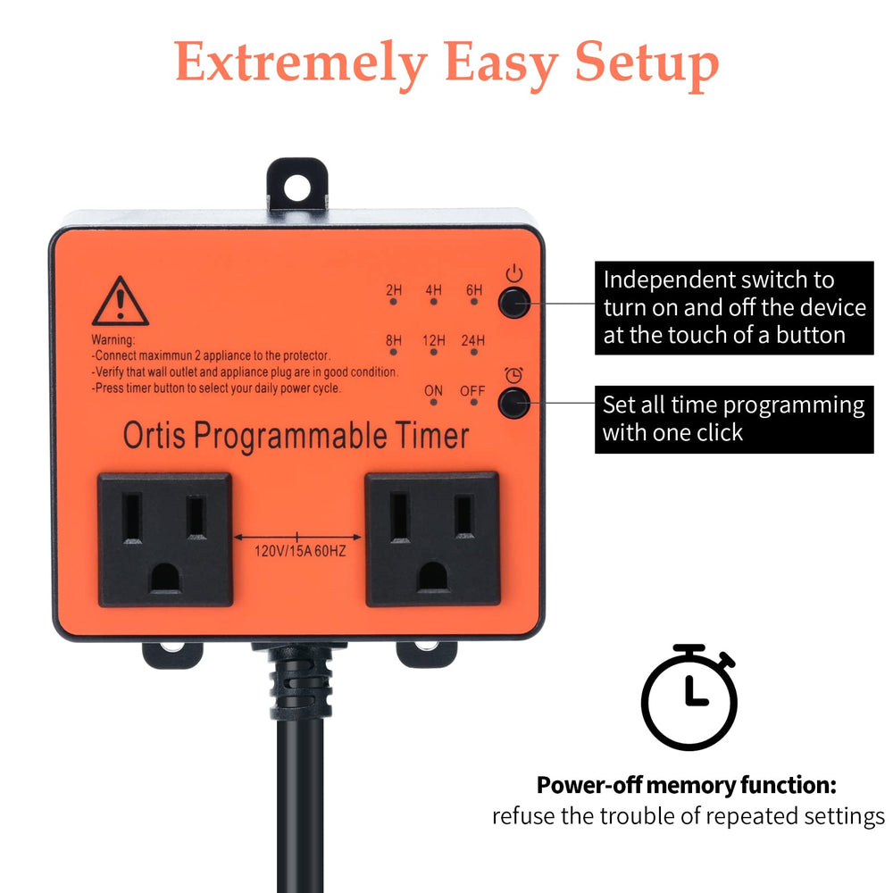 Ortis timer connected to a pool pump demonstrating hands-off operation