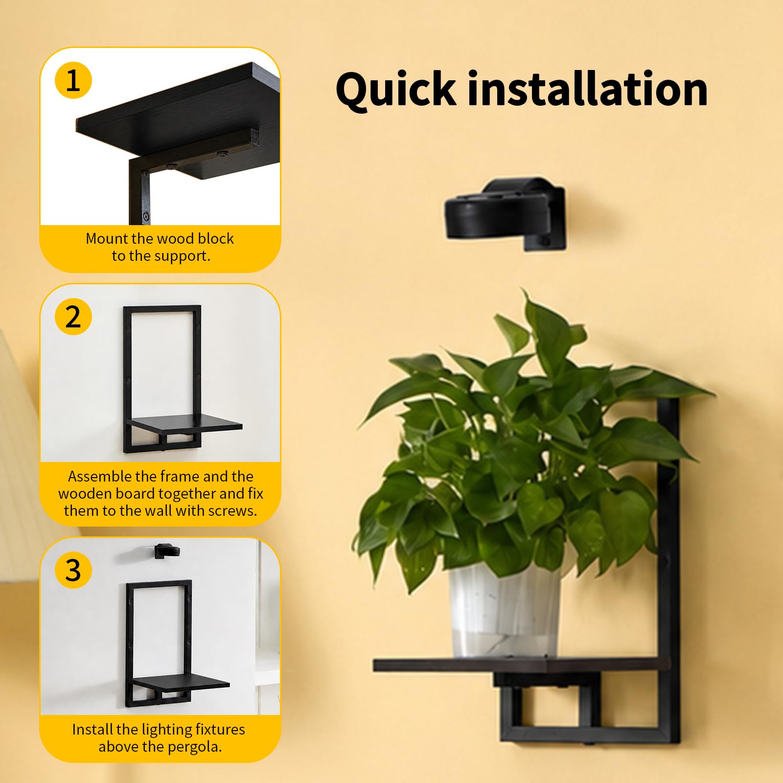 Orvado shelf in bathroom showcasing plants and saving counter space with added light