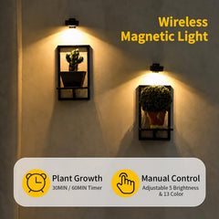 Orvado grow light switched on illuminating plants for better low-light care and visibility