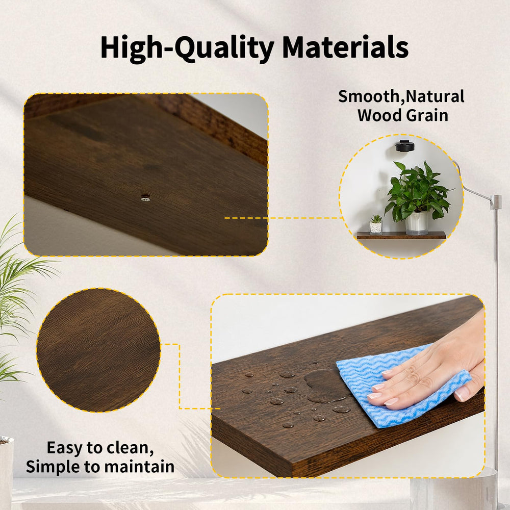 Orvado mounted shelf holding a potted plant to maximize space and improve air circulation