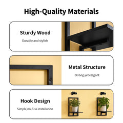 Orvado shelf styled in a living room providing space-saving plant and decor display
