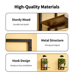 Orvado shelf styled with potted plants and décor creating a cozy room display