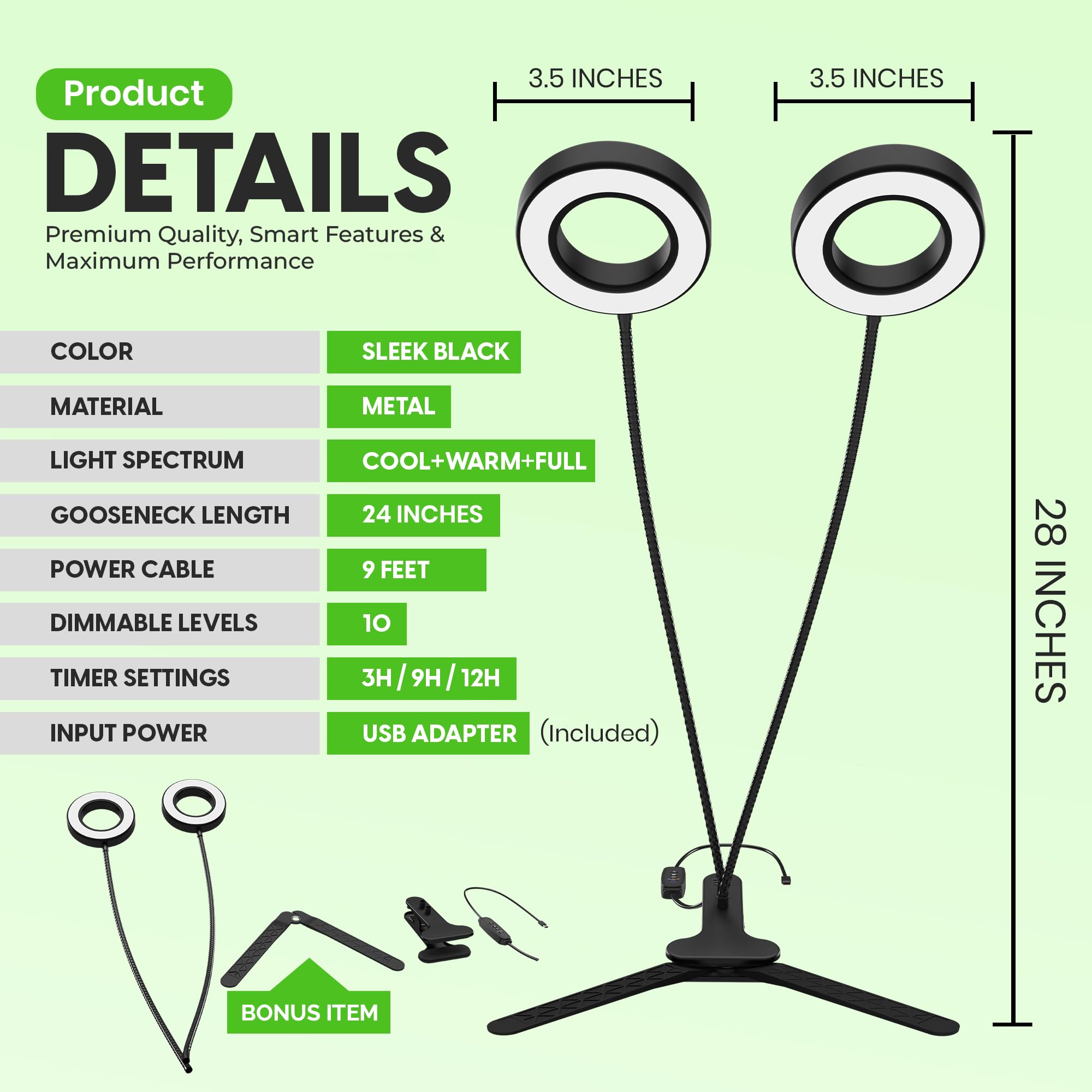 OSANI flexible gooseneck bent to aim light showing precise positioning benefit