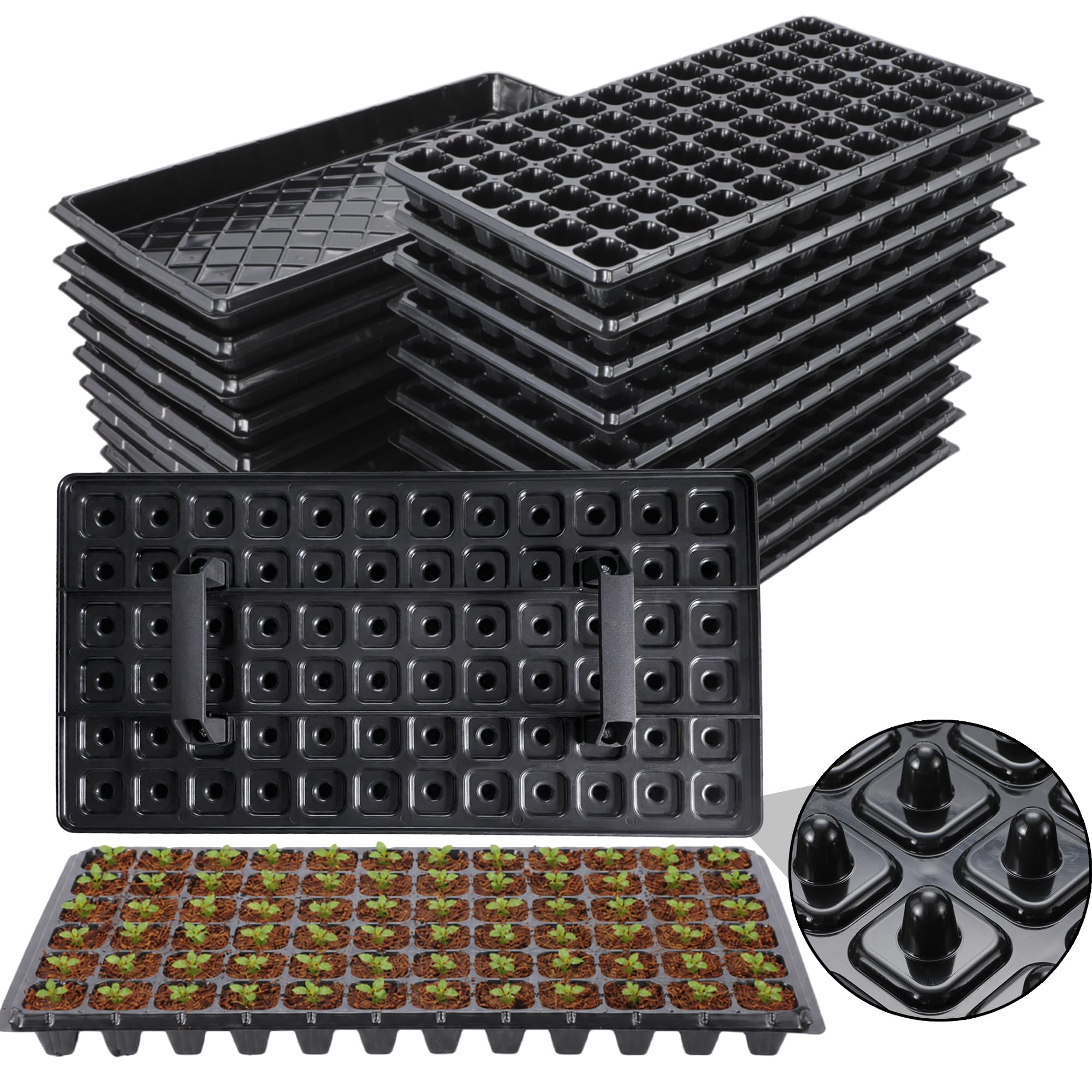 Oscorna front view of full 72-cell seed starter tray showing organized cells and efficient layout