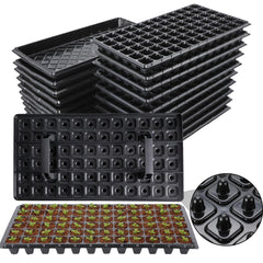 Oscorna front view of full 72-cell seed starter tray showing organized cells and efficient layout