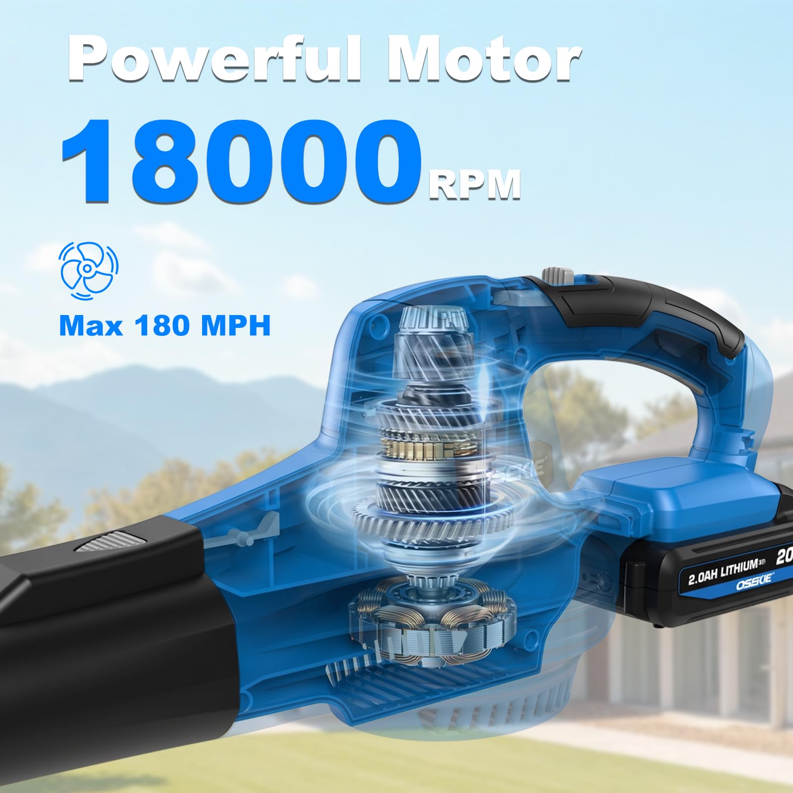 OSEKIE fast charger detail with cord showing rapid recharge and time savings