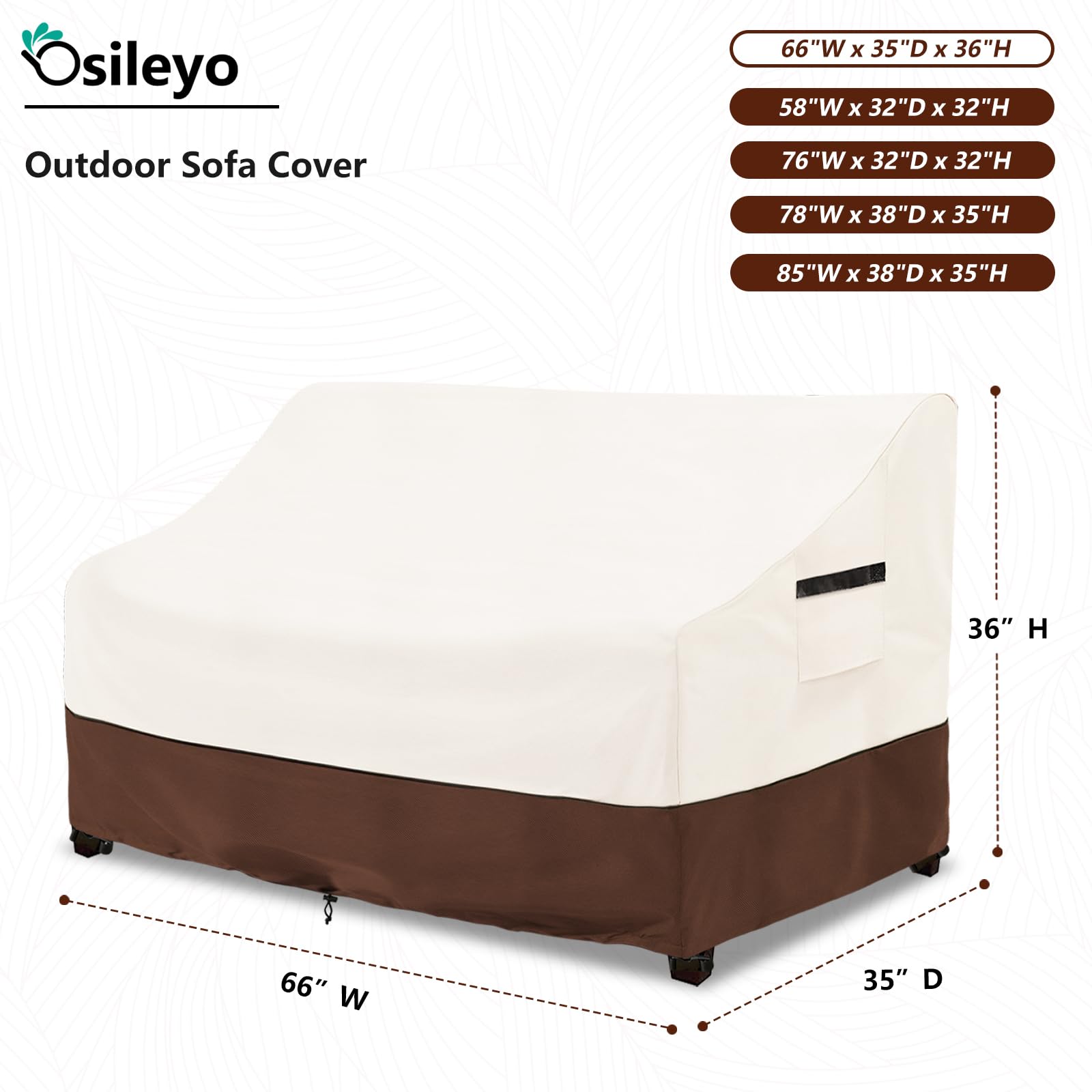 Osileyo close-up of 600D fabric texture, highlights durable weather resistance