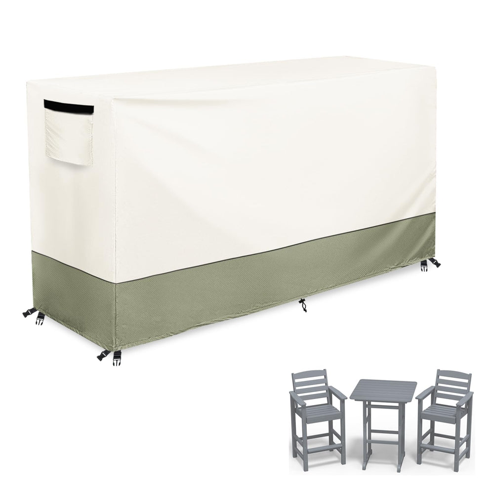 Osileyo front view of beige cover protecting bar-height set, durable protection