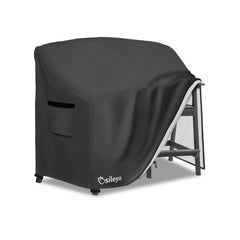 Osileyo front view of covered tall Adirondack set showing full protection benefit