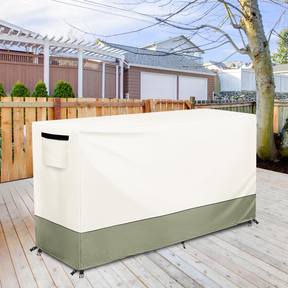 Osileyo lifestyle patio setting with covered set, keeps furniture looking new