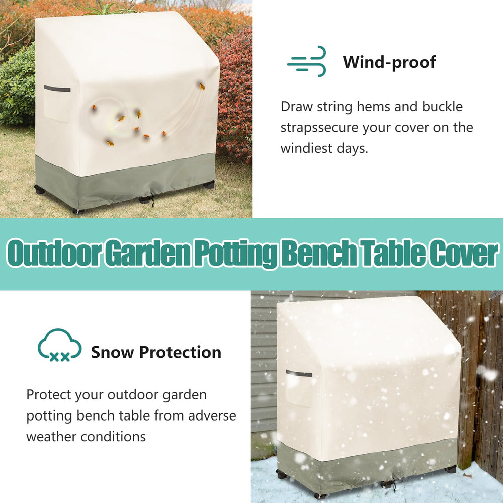 Osileyo cover on bench for size comparison and proper fit