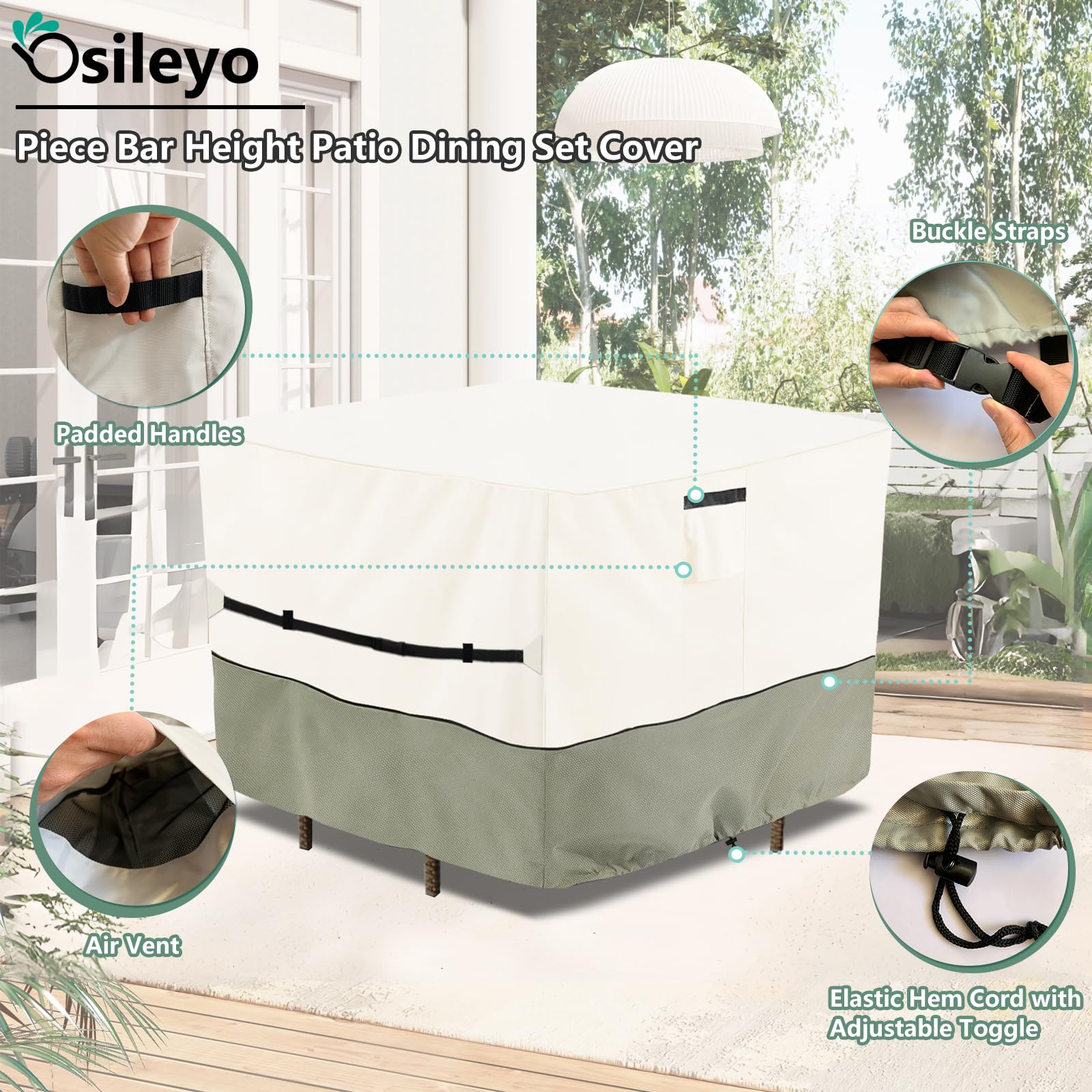 Osileyo storage bag and folded cover for neat compact off-season storage