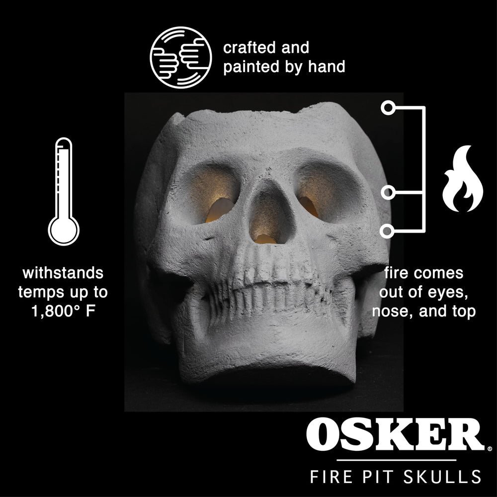 OSKER skull eye socket with flame emerging for mesmerizing effect