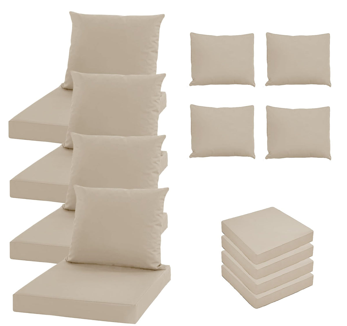 Oslimea front view of tan cushion cover set, fresh coordinated look