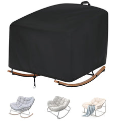 Oslimea front view of covered papasan chair protecting from weather
