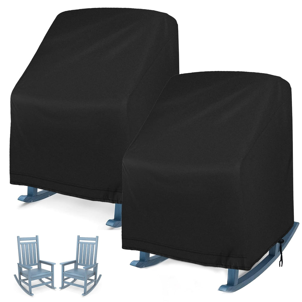 Oslimea front view of cover on rocking chair showing full protection