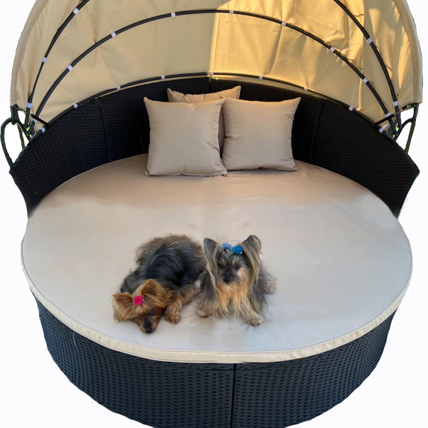 Oslimea front view of tan 66-inch daybed cover showing clean replacement look