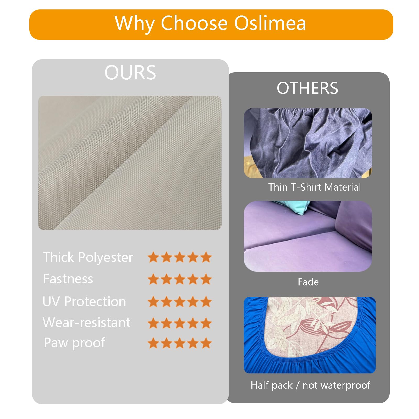 Oslimea label and care tag close-up indicating cleaning instructions