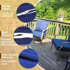 Oslimea seat cover fitted on patio sofa demonstrating neat fit and protection