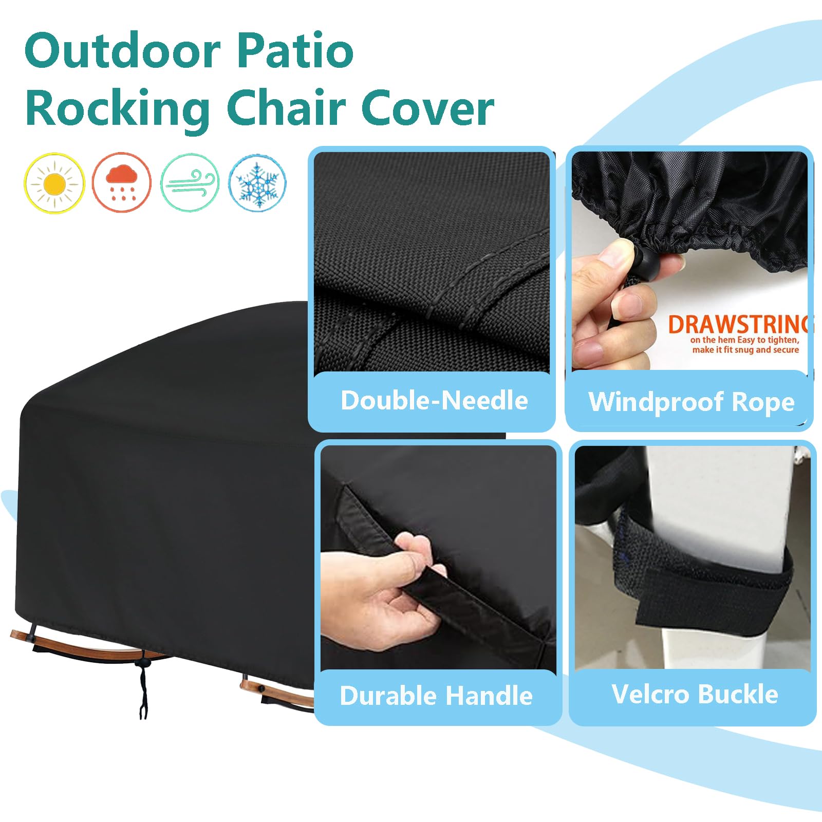 Oslimea top handle and Velcro straps for quick secure removal