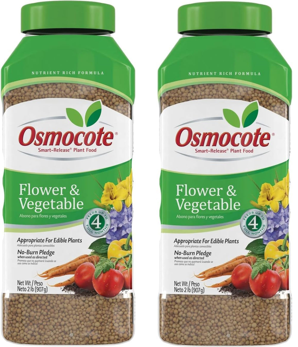 Osmocote front label canister showing product information and easy feeding benefit