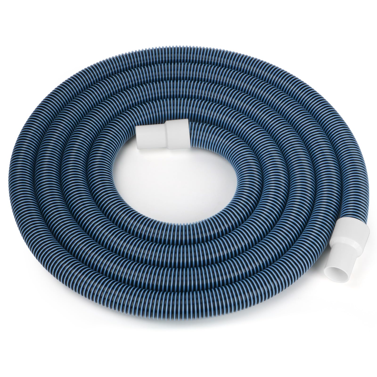 OSMOFUZE front view of 18 ft pool vacuum hose showing durable exterior and length benefit