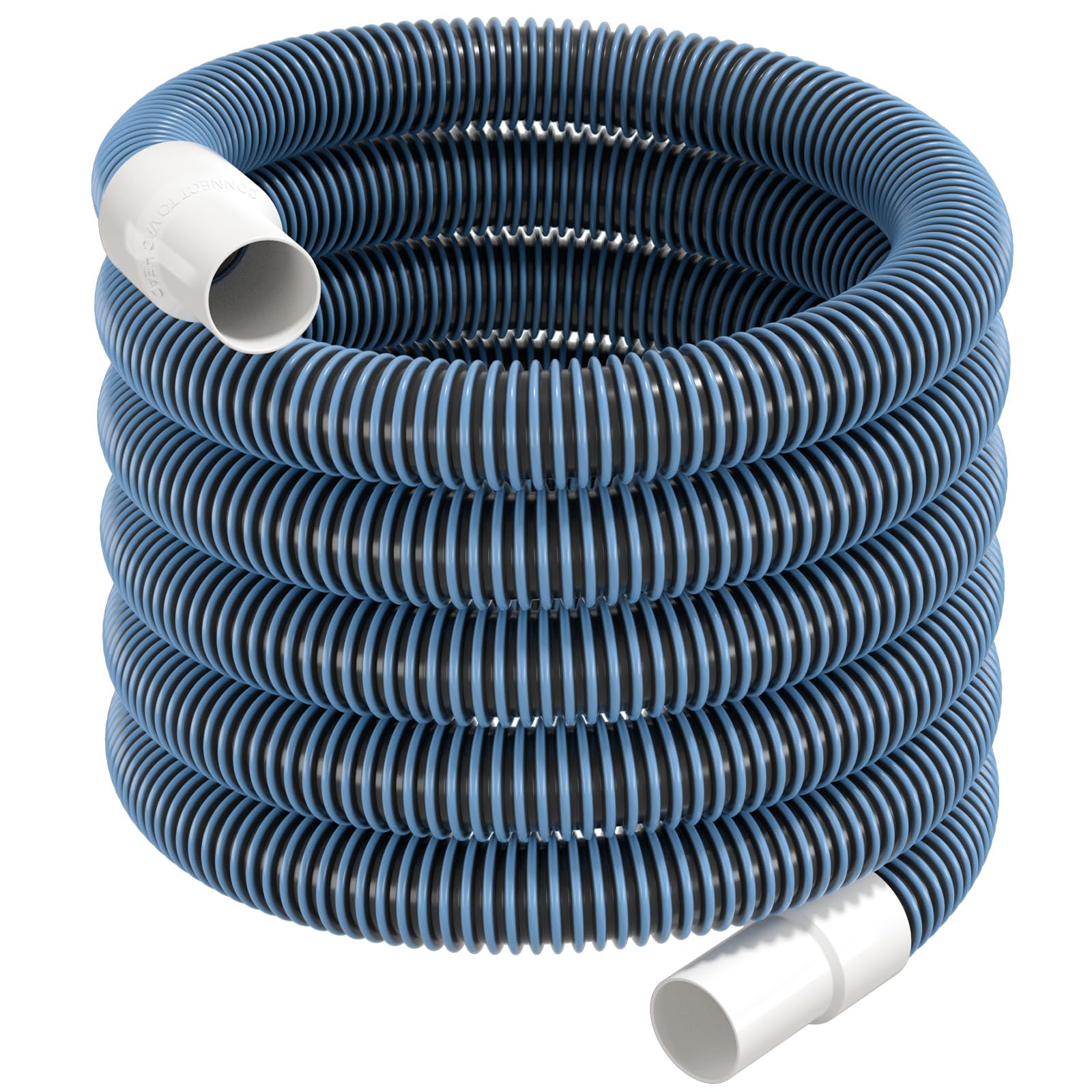 OSMOFUZE hose in a backyard pool setting illustrating practical use and tidy storage benefit