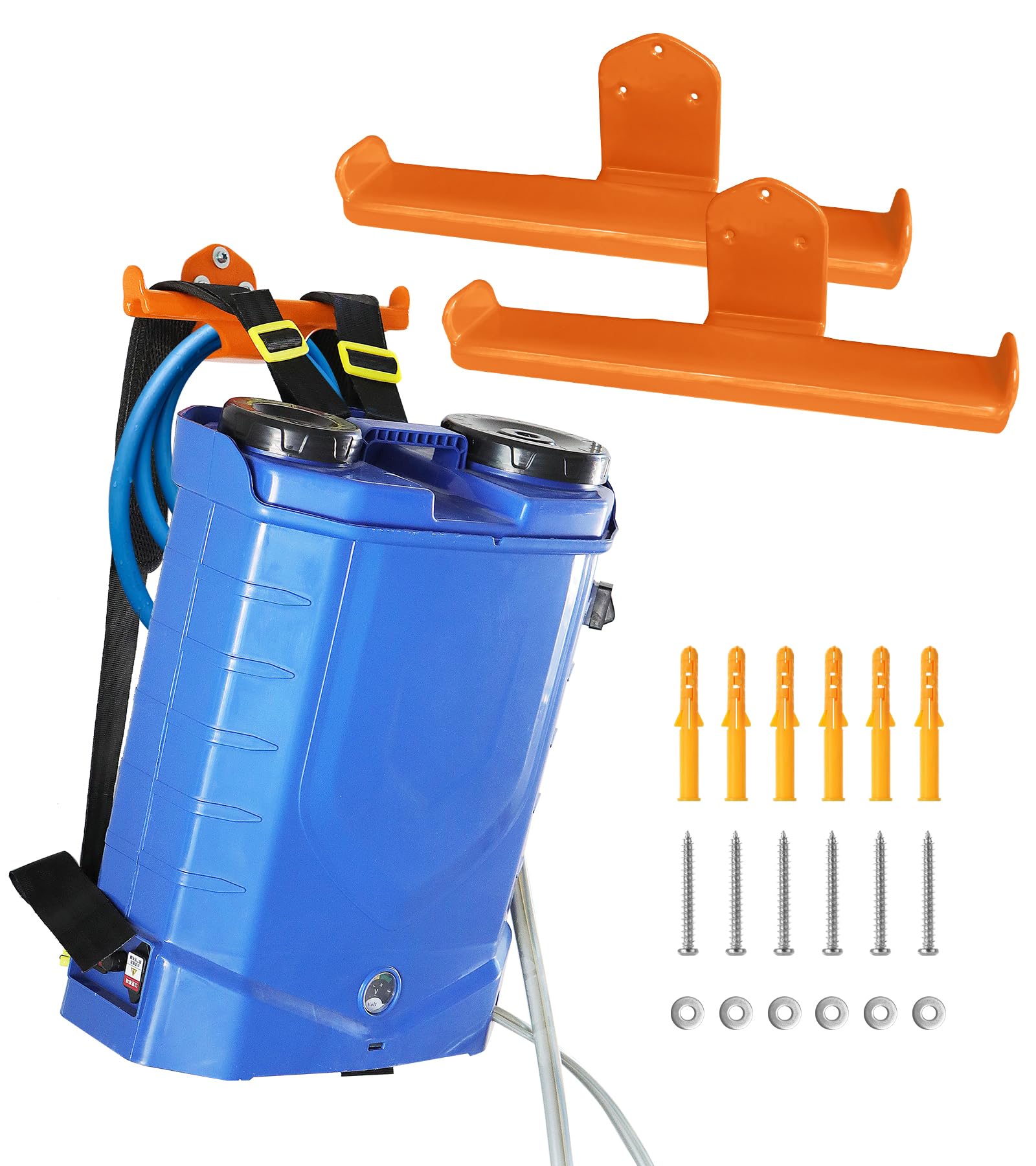 OSROENE wall-mounted backpack blower stored neatly in garage for easy access