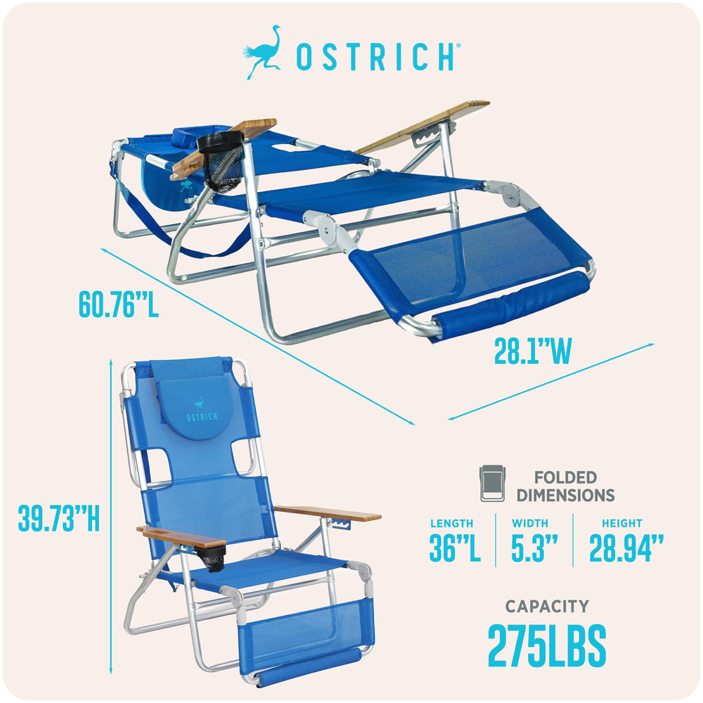 Ostrich face-down position detail showing face opening and ergonomic rest benefit