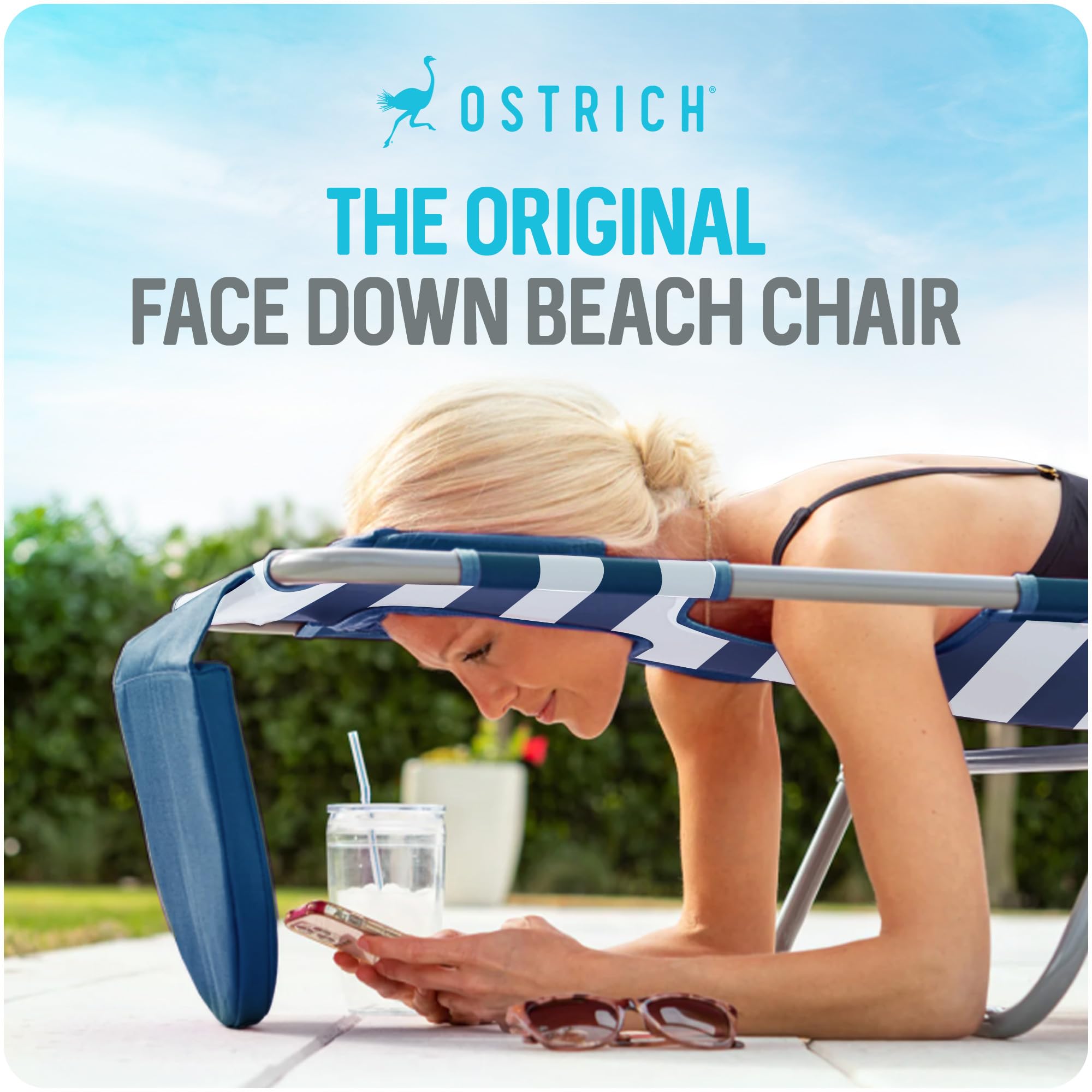 Ostrich adjustable recline mechanism detail showing secure locked positions