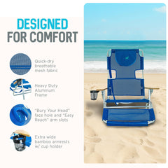 Ostrich side profile reclined illustrating adjustable comfort and support benefit