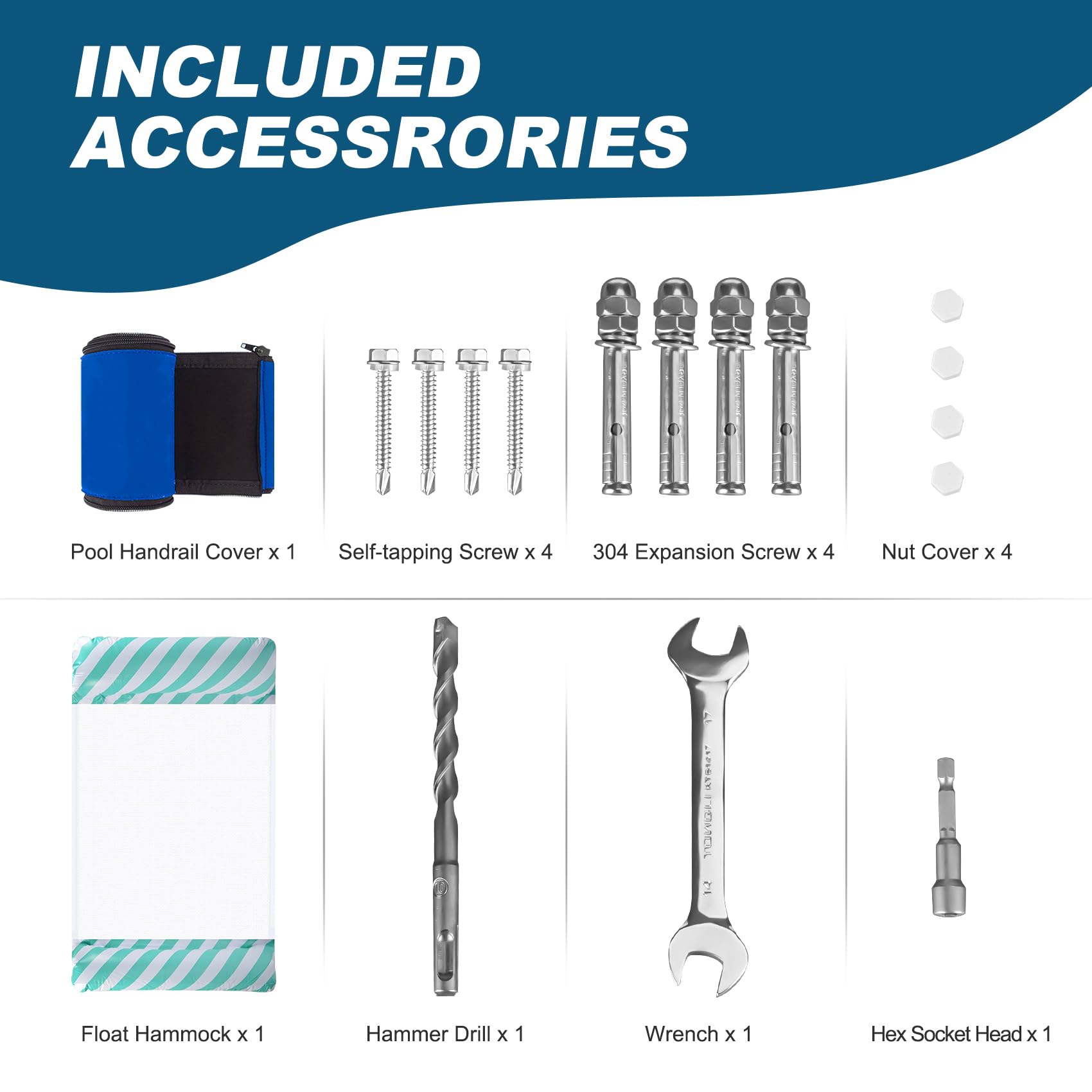 Oswerpon installation tools and hardware laid out for easy mounting