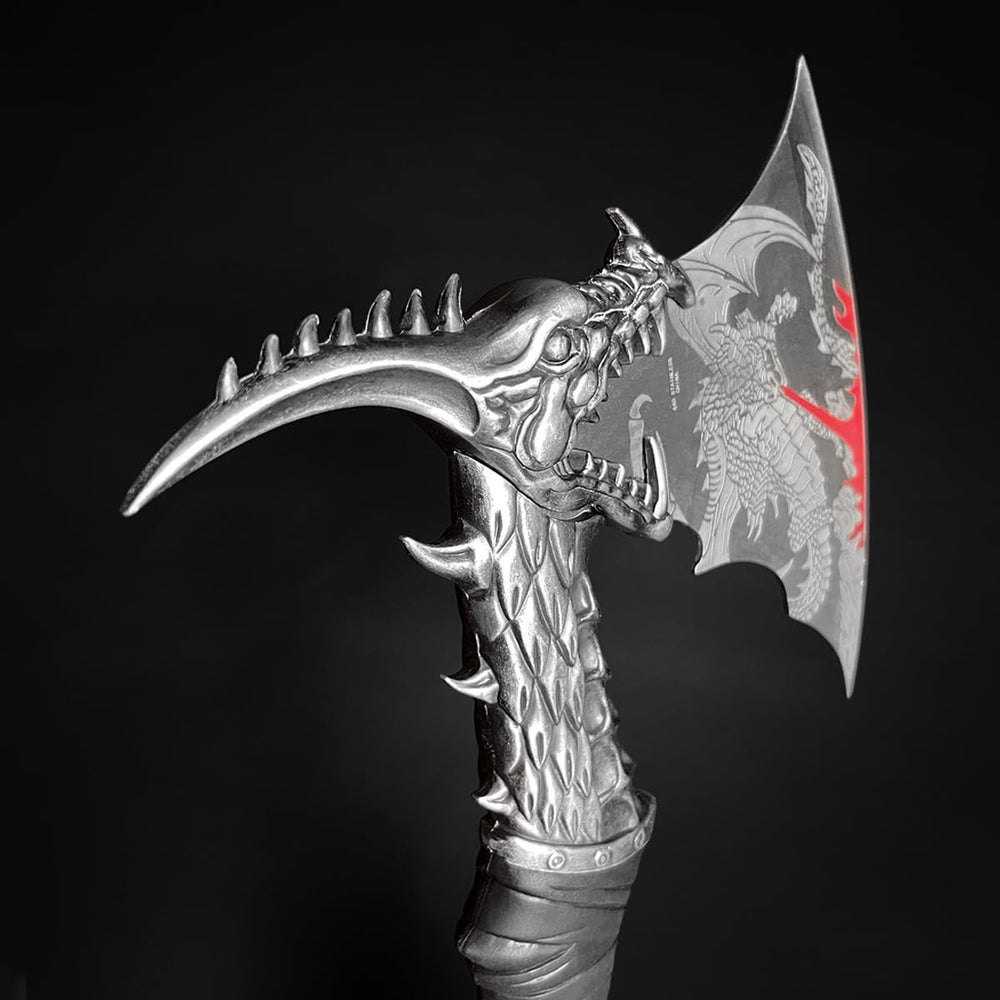 Otakumod axe placed on wooden stand showing stable display benefit