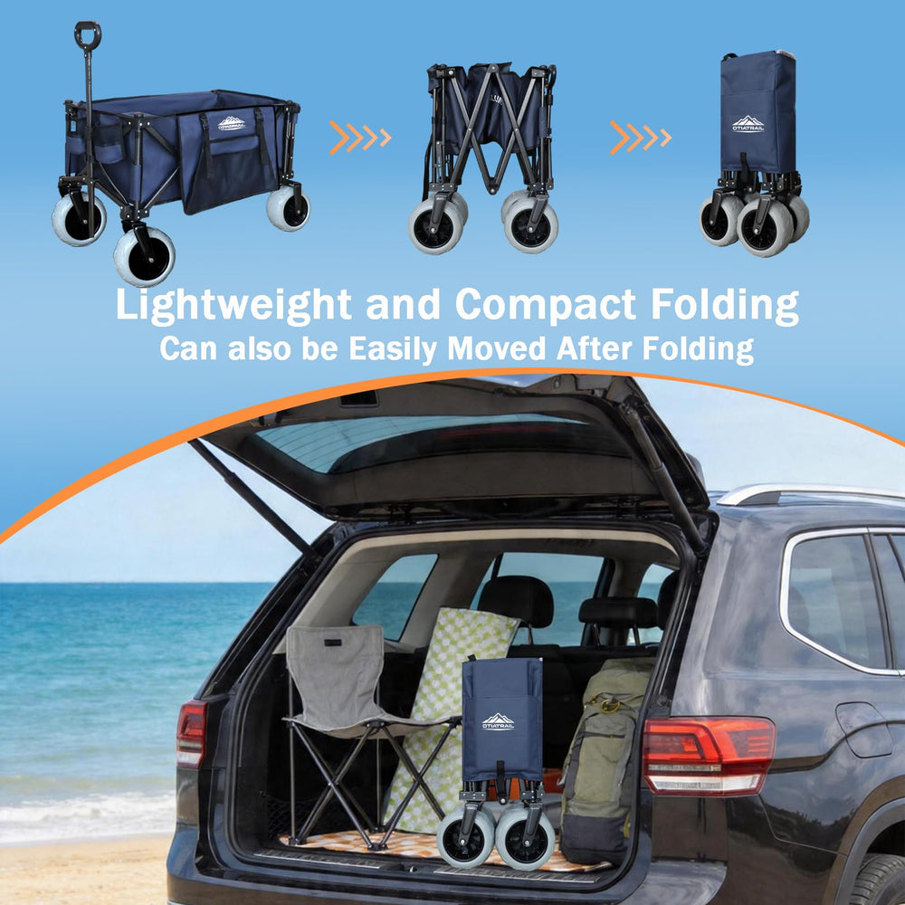 OTIATrail fully loaded with beach gear illustrating high-capacity transport benefit