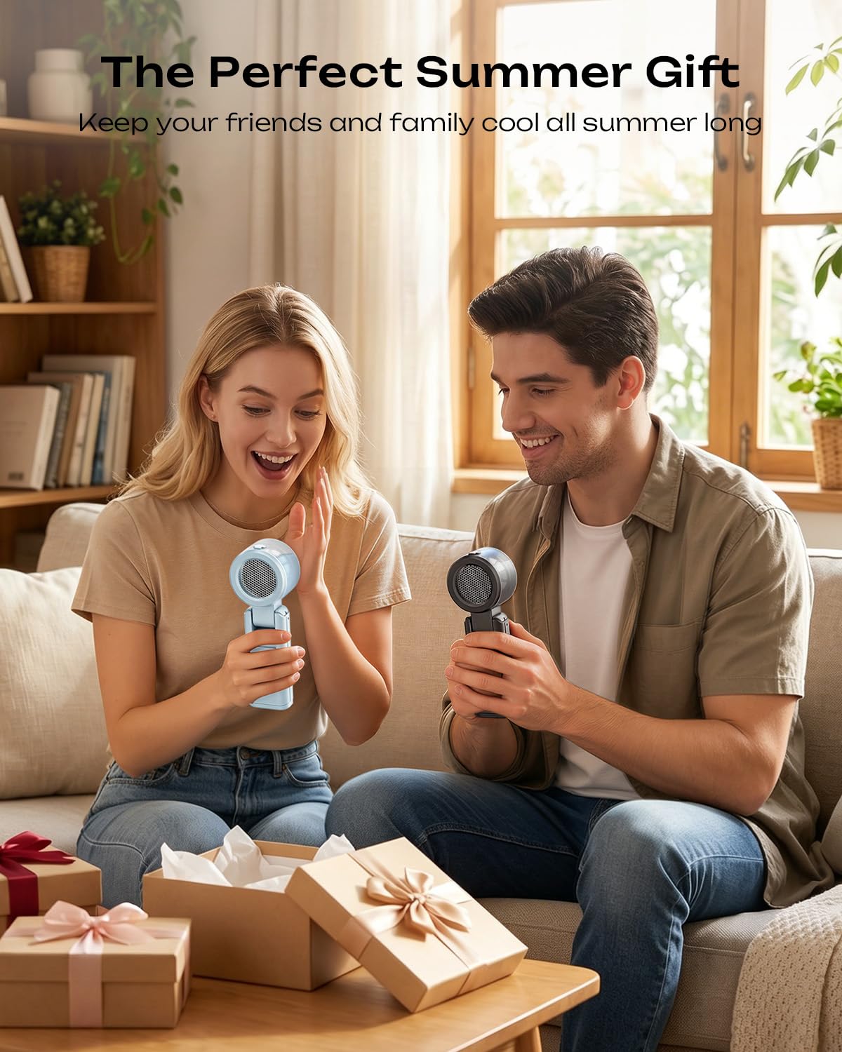 Otlonpe in beach lifestyle scene spraying mist for cooling during outdoor fun