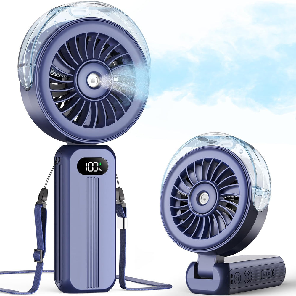 Otlonpe handheld fan front view showing compact design and mist benefit