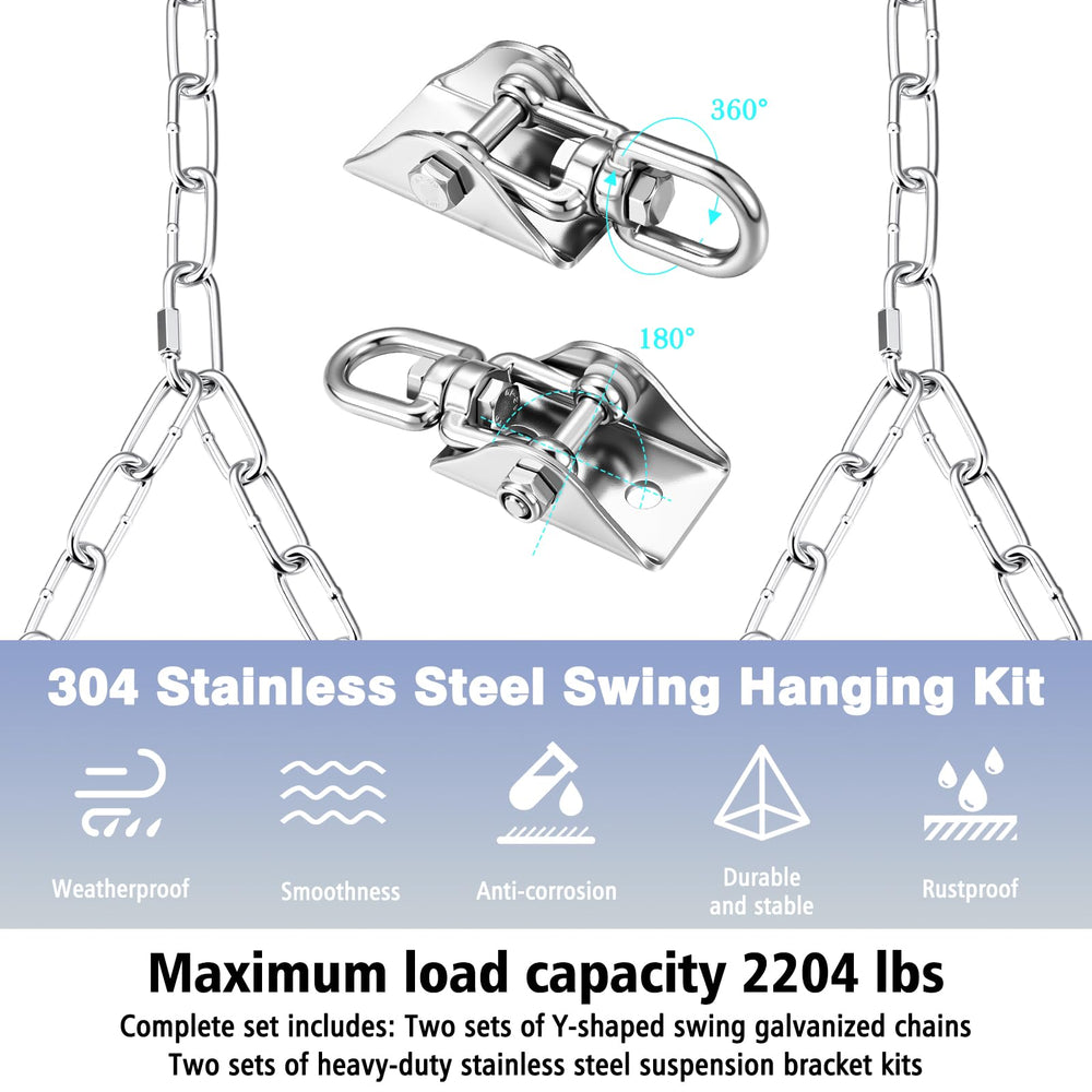 Otoolling 360° stainless steel swivel hanger detail showing smooth rotation benefit