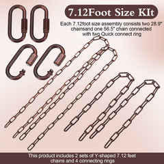 Otoolling chains side-by-side showing length options for flexible mounting